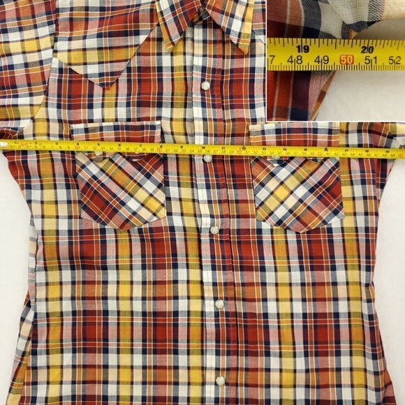 Dee Cee Pearl Snap Western Vintage USA Shirt Plaid Sawtooth Pockets 14 1/2, 34 - Picture 9 of 10